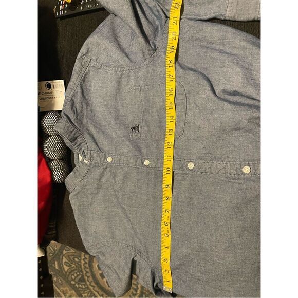 Penguin Men's Brown Long-Sleeve Mock Neck Button-Down Shirt Large - Picture 12 of 14